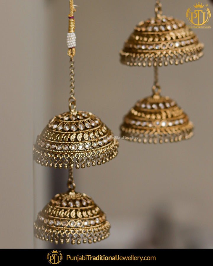 Gold Finished Champagne Stone Bridal Kalira