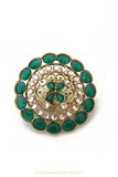 Antique Gold Finished Emerald Ring By PTJ