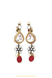 Gold Finished Rubby Kundan Earrings by PTJ