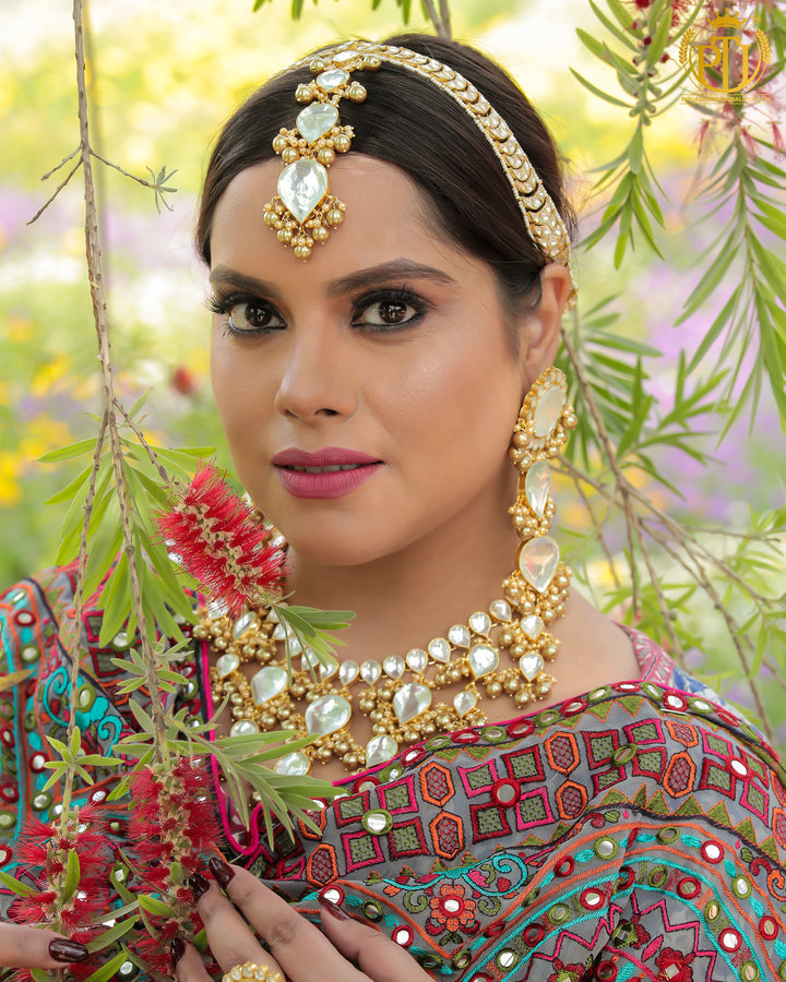 Aaleyah Kundan Necklace Set | Rawayat by Punjabi Traditional Jewellery
