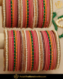 Peach Multi Pearl (For Both Hands) Bangles Set | Punjabi Traditional Jewellery Exclusive