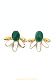 Gold Finished Green Studs By PTJ