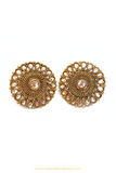 Antique Gold Finished Polki Studs By PTJ