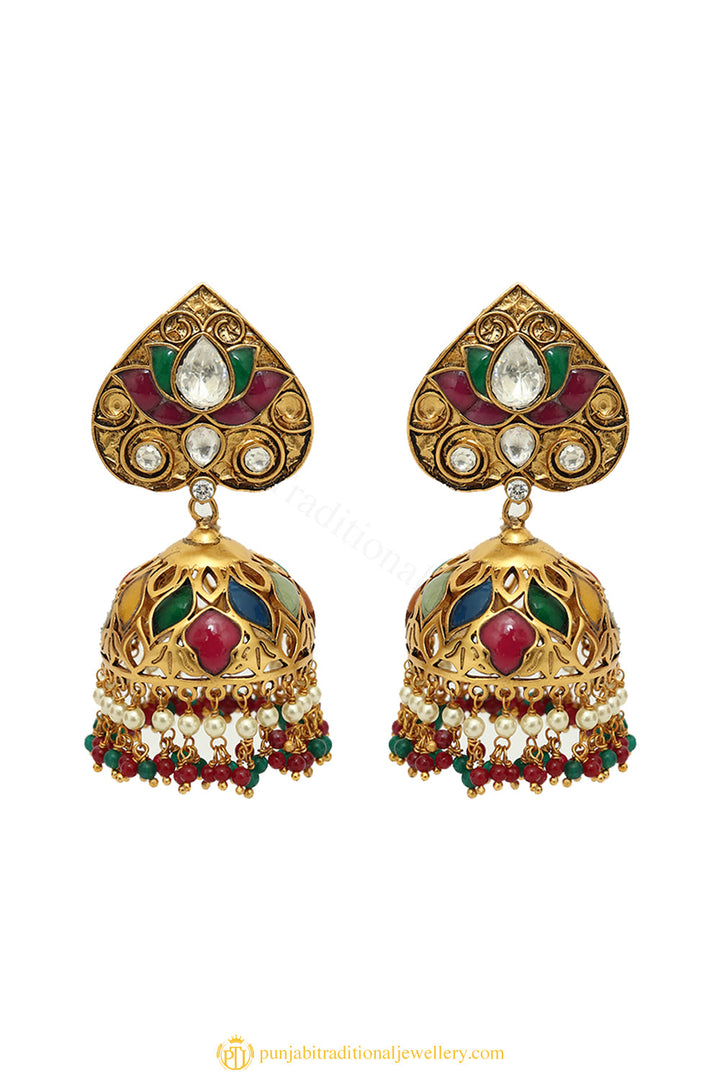 Gold Finished Earrings by PTJ