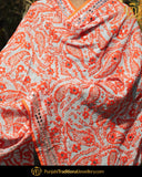 White Shade Orange Color Phulkari | Punjabi Traditional Jewellery Exclusive