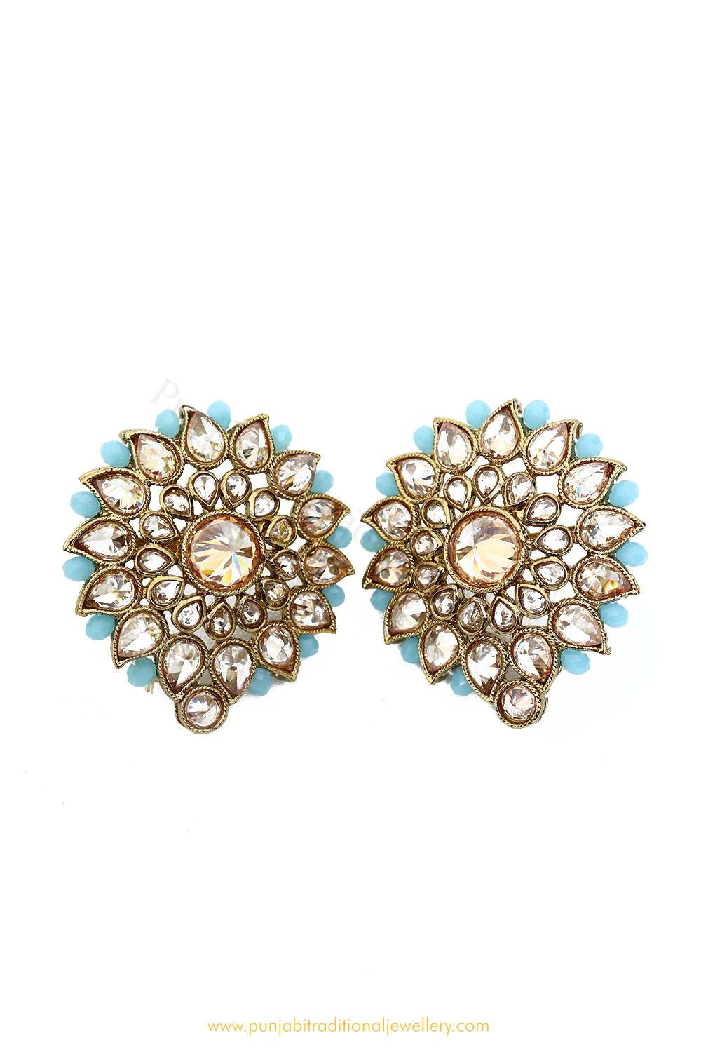 Champagne Stone Firoza Studs By PTJ