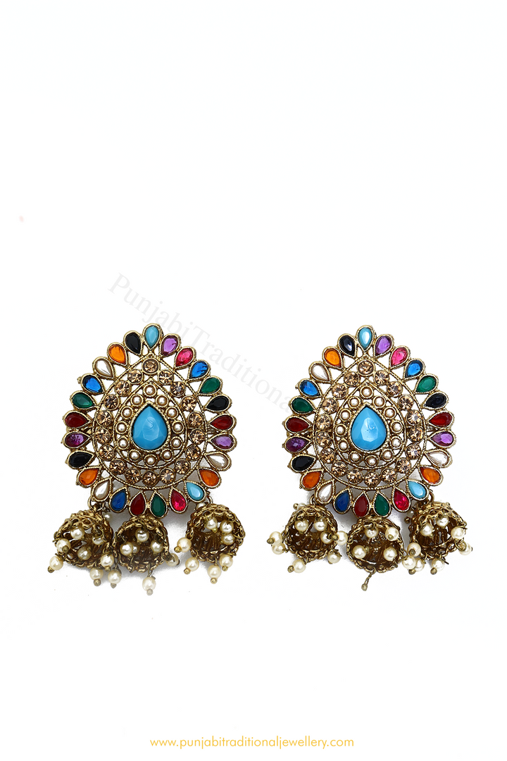Champagne Stone Emerald Studs By PTJ