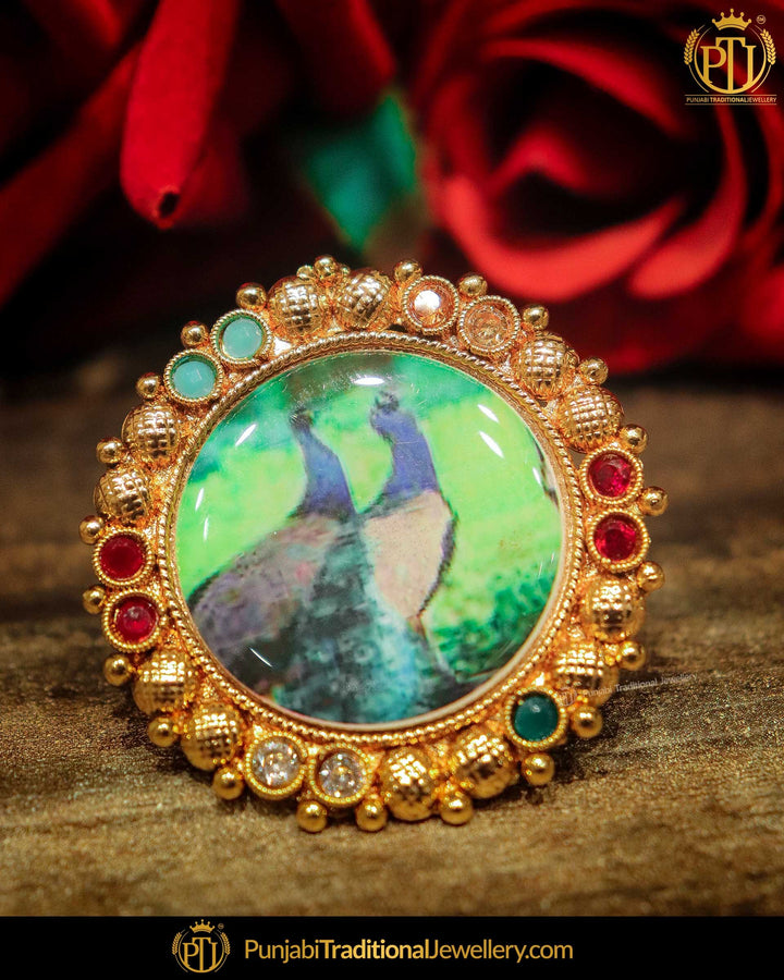 Hand Painted Meena Ring | Punjabi Traditional Jewellery Exclusive