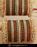 Red & Green (For Both Hands) Bangles Set | Punjabi Traditional Jewellery Exclusive
