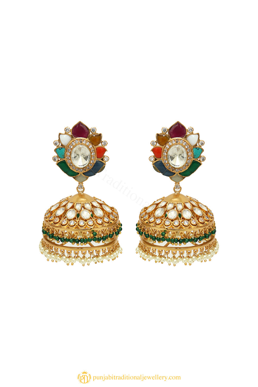 Gold Finished Earrings by PTJ