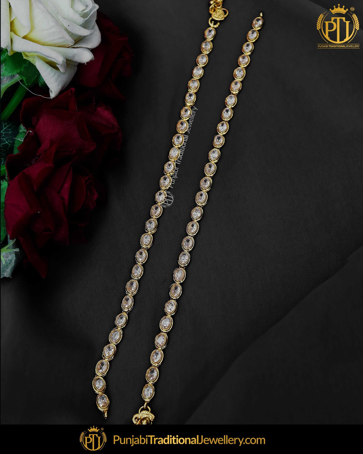 Gold Finished Polki Payal | Punjabi Traditional Jewellery Exclusive