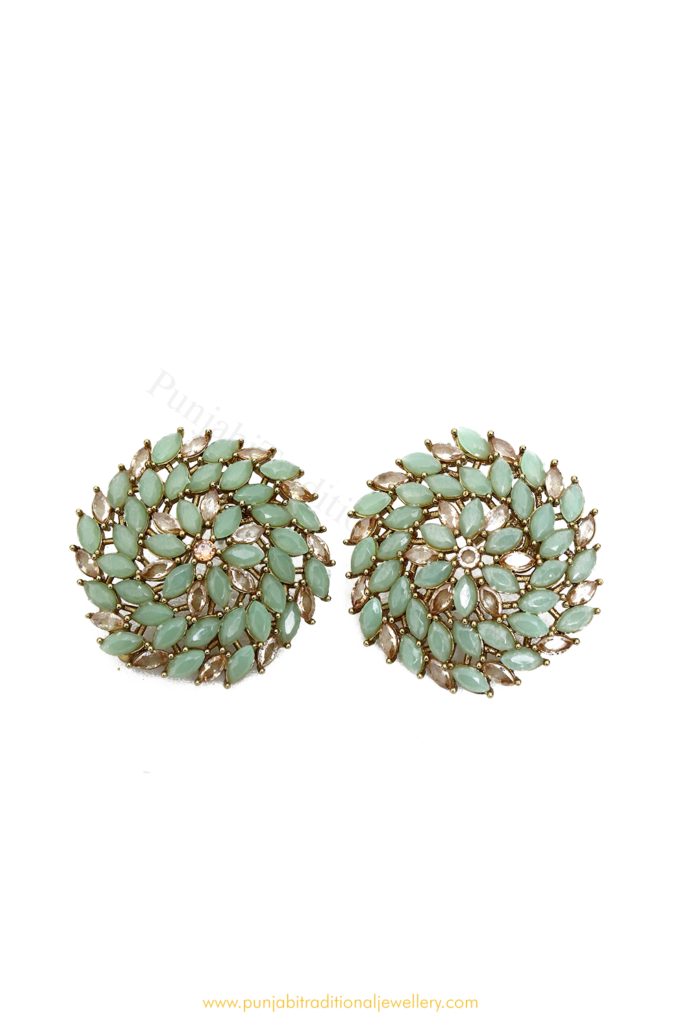 Champagne Stone Firoza Studs By PTJ