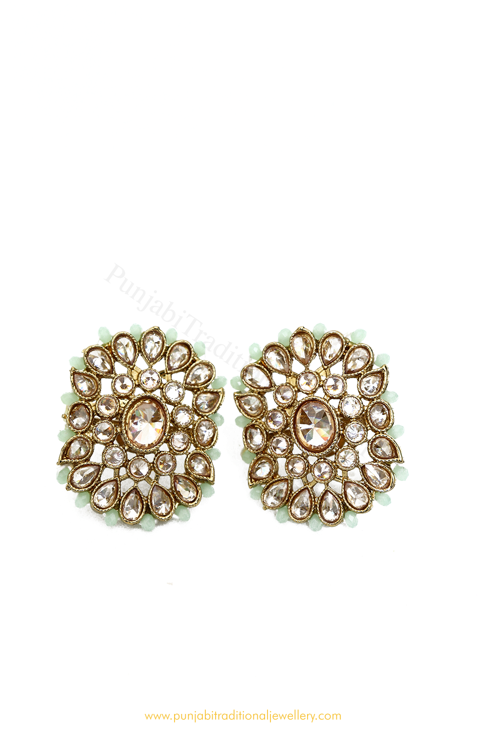 Champagne Stone Emerald Studs By PTJ
