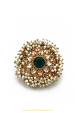 Antique Gold Finished Enerald Ring By PTJ