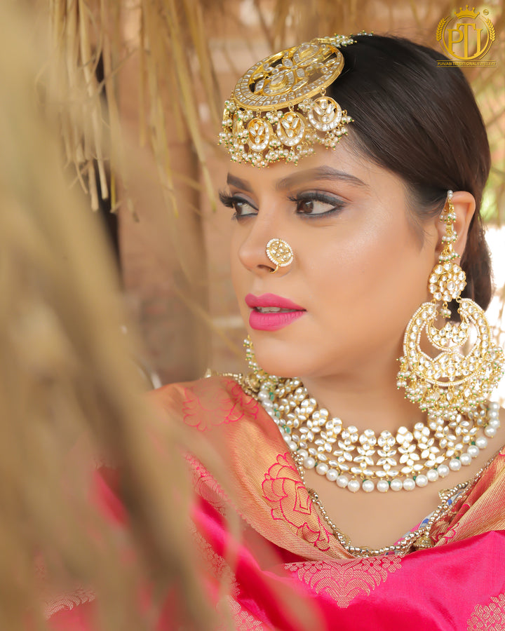 Zahra Kundan Only Nose Pin | Rawayat by Punjabi Traditional Jewellery