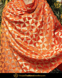 Orange Color Phulkari | Punjabi Traditional Jewellery Exclusive