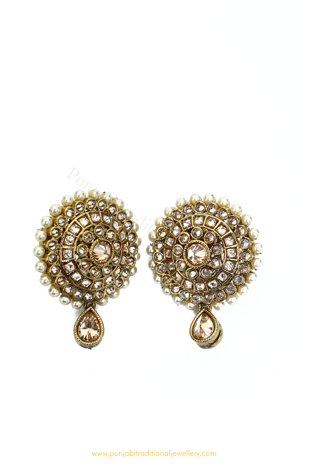 Champagne Stone Studs By PTJ