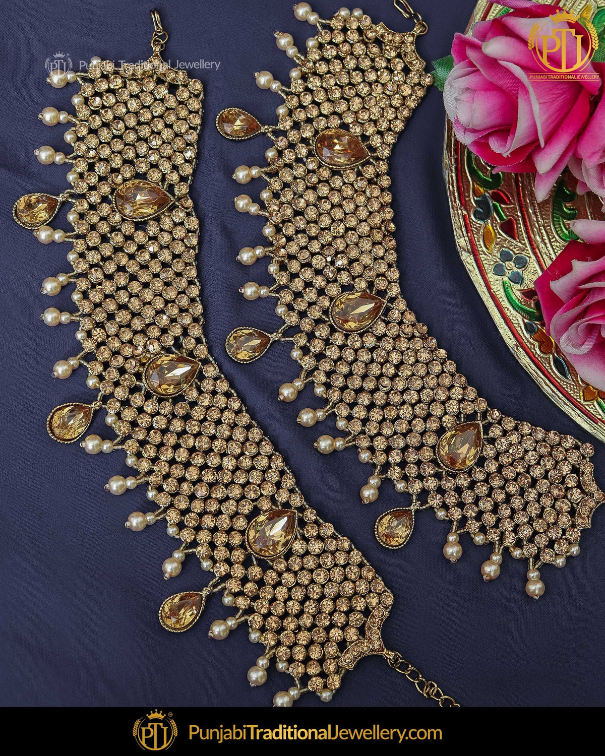 Gold Finished Jercon Payal | Punjabi Traditional Jewellery Exclusive