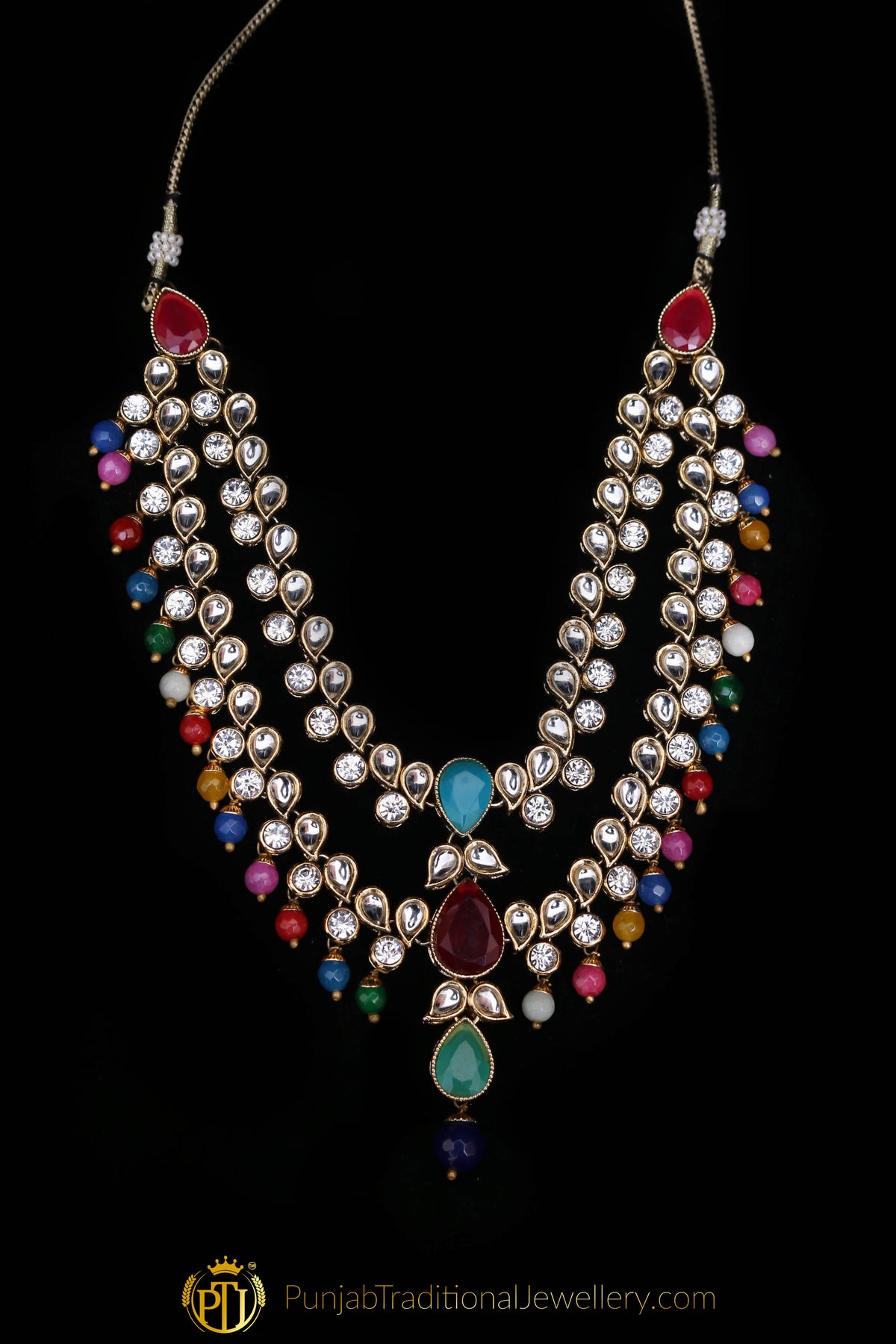 Multi Kundan Necklace Set By Punjabi Traditional Jewellery