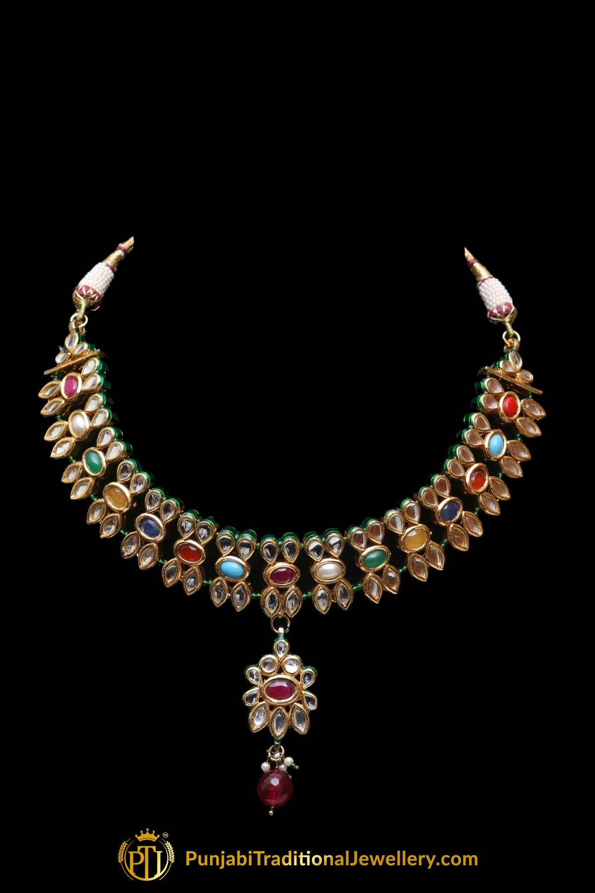 Multi Kundan Necklace Set By Punjabi Traditional Jewellery
