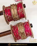 Mangeta Gold (For Both Hands) Glass Bangles Set | Punjabi Traditional Jewellery Exclusive