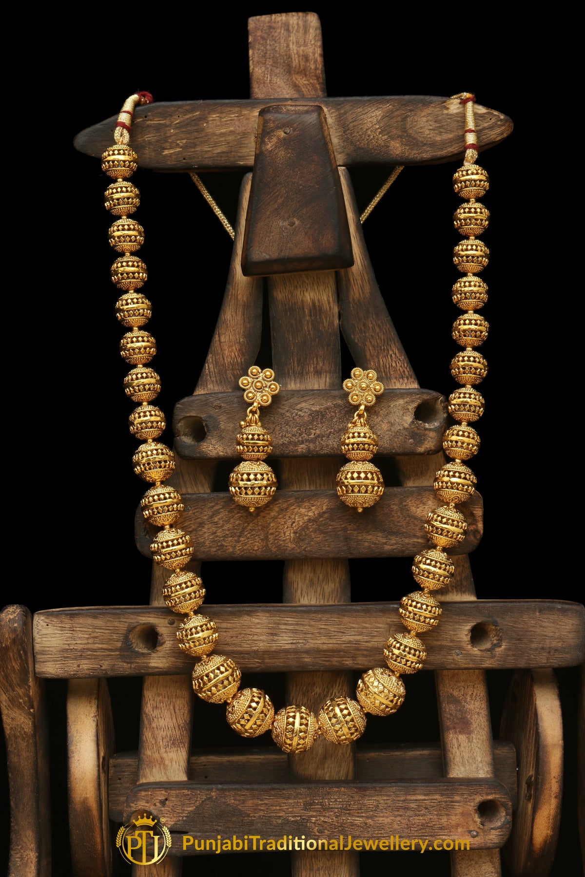 Antique Gold Necklace Set By Punjabi Traditional Jewellery