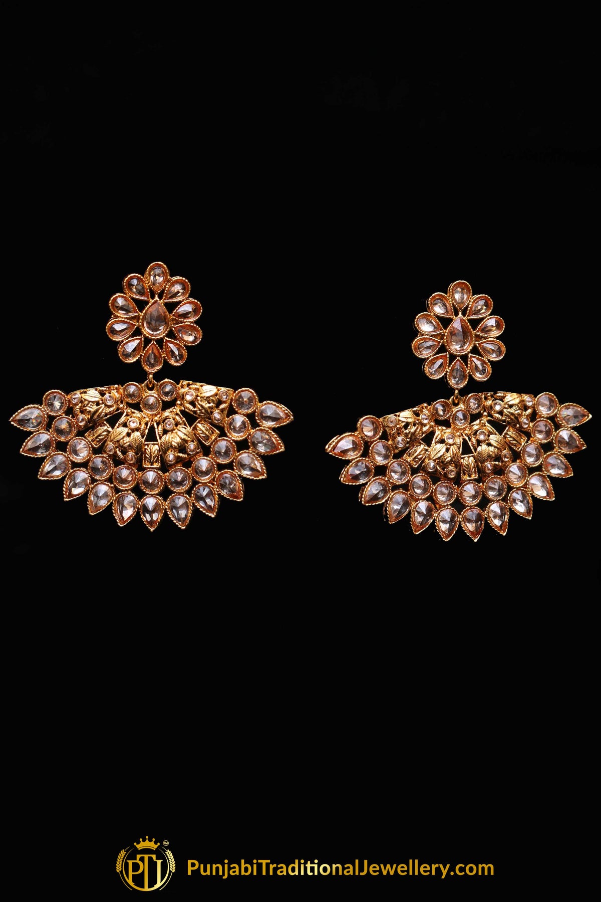 Champagne Stone Necklace Set By Punjabi Traditional Jewellery