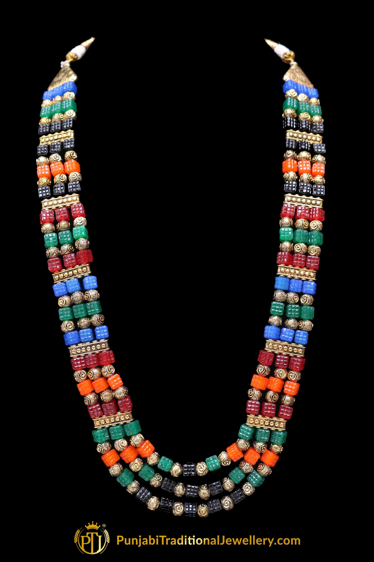 Multi Antique Gold Necklace Set By Punjabi Traditional Jewellery
