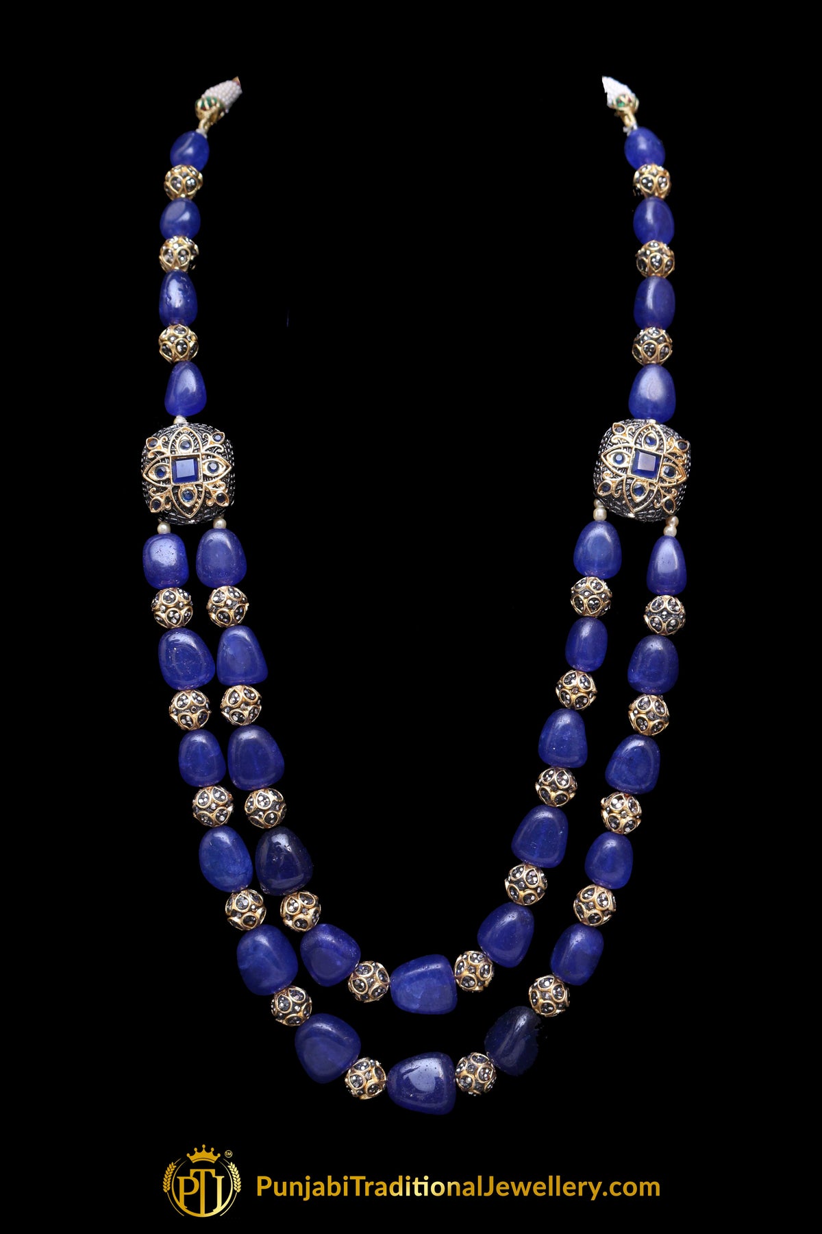Blue Mala Necklace Set By Punjabi Traditional Jewellery