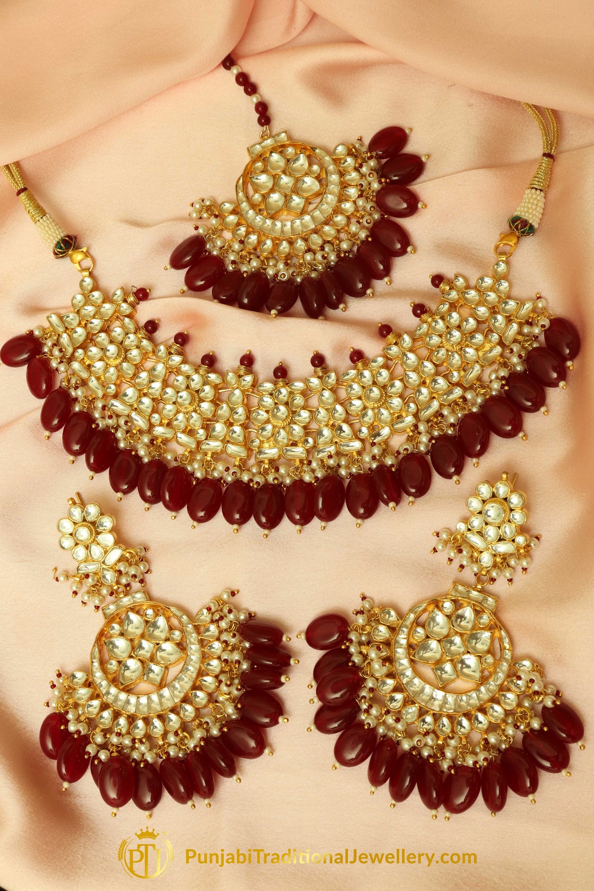 Dahab Rubby Kundan Choker Set | Punjabi Traditional Jewellery Exclusive
