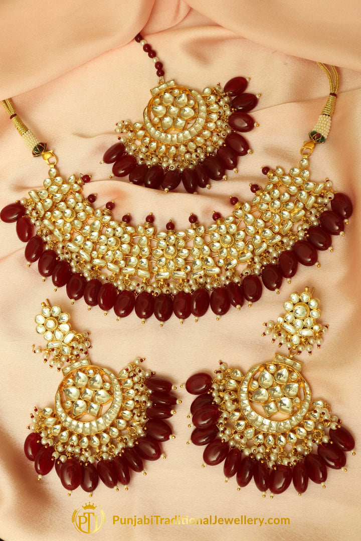 Dahab Rubby Kundan Choker Set | Punjabi Traditional Jewellery Exclusive