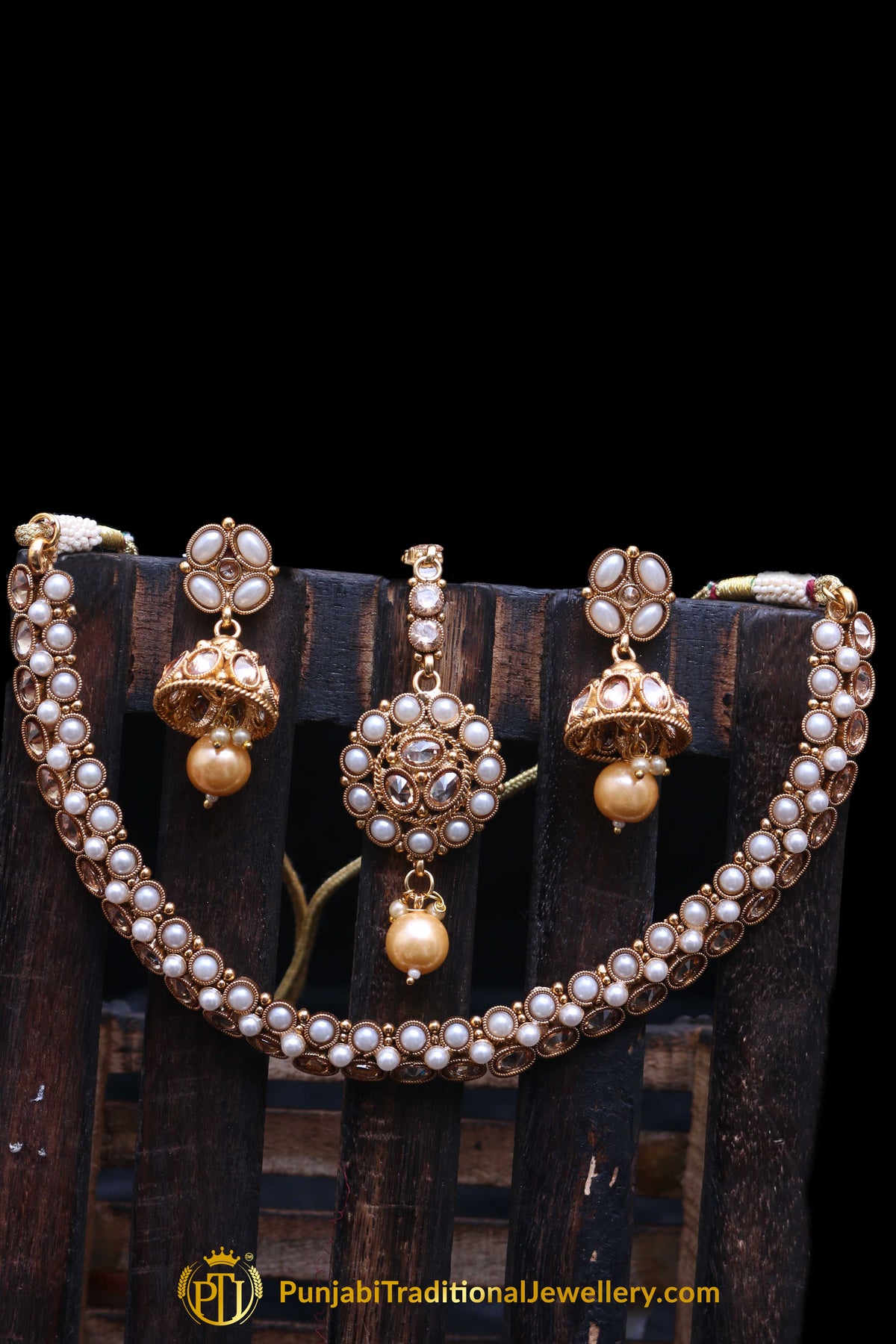 White Necklace Set By Punjabi Traditional Jewellery