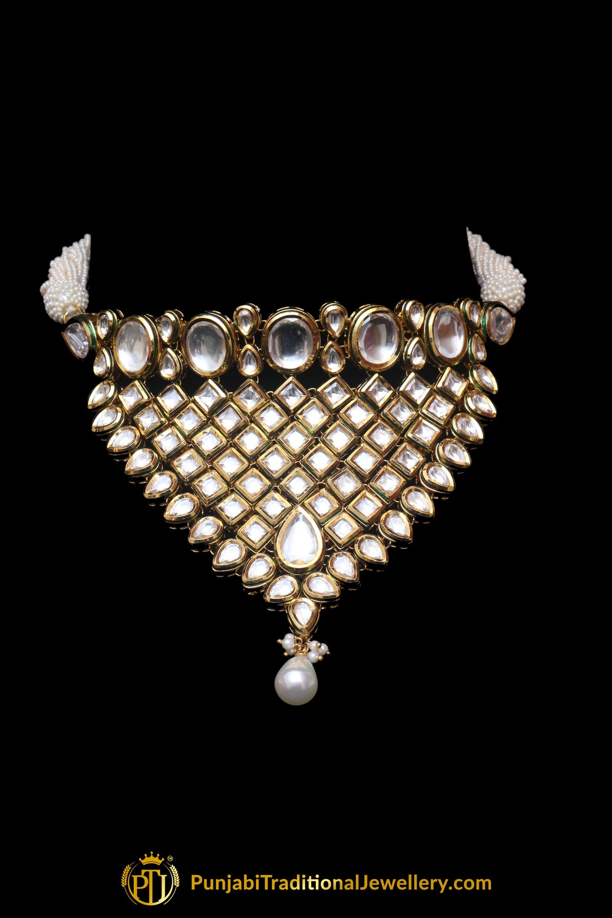 Kundan Choker Necklace Set By Punjabi Traditional Jewellery