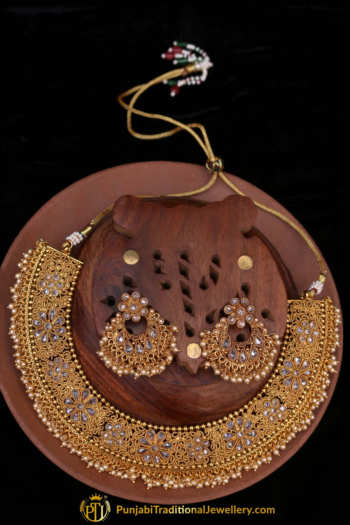 Vasl Polki Nacklace Set By Punjabi Traditional Jewellery