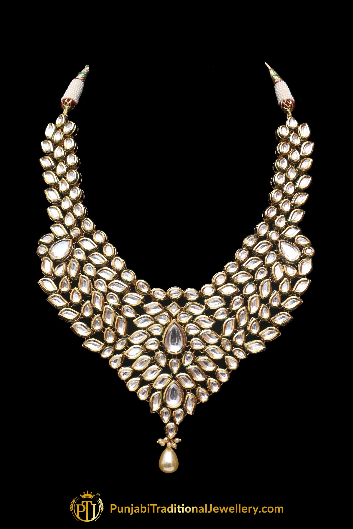Kundan Necklace Set With Sahare Earrings By Punjabi Traditional Jewellery