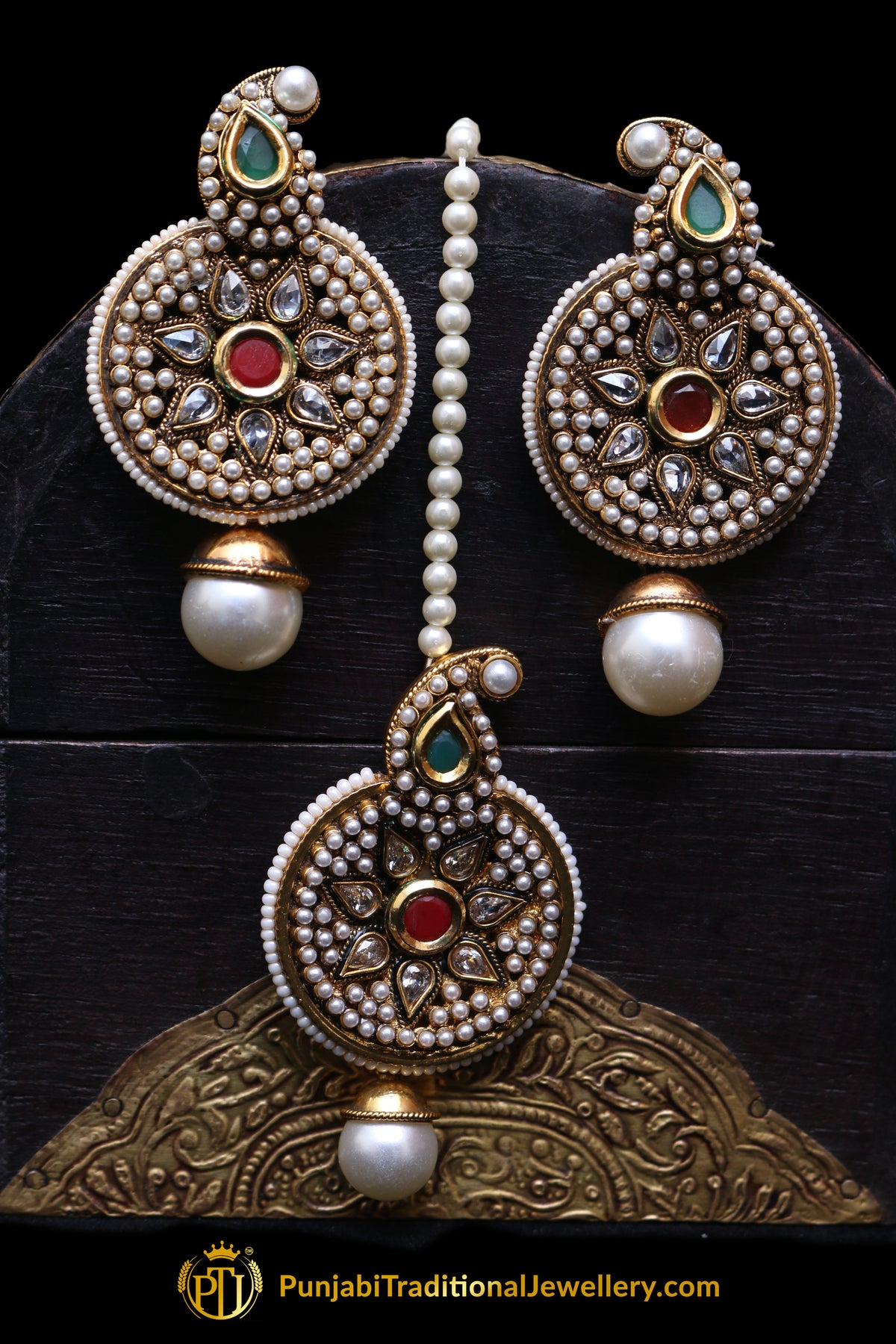 Jodha Earring & Tikka Set By Punjabi Traditional Jewellery