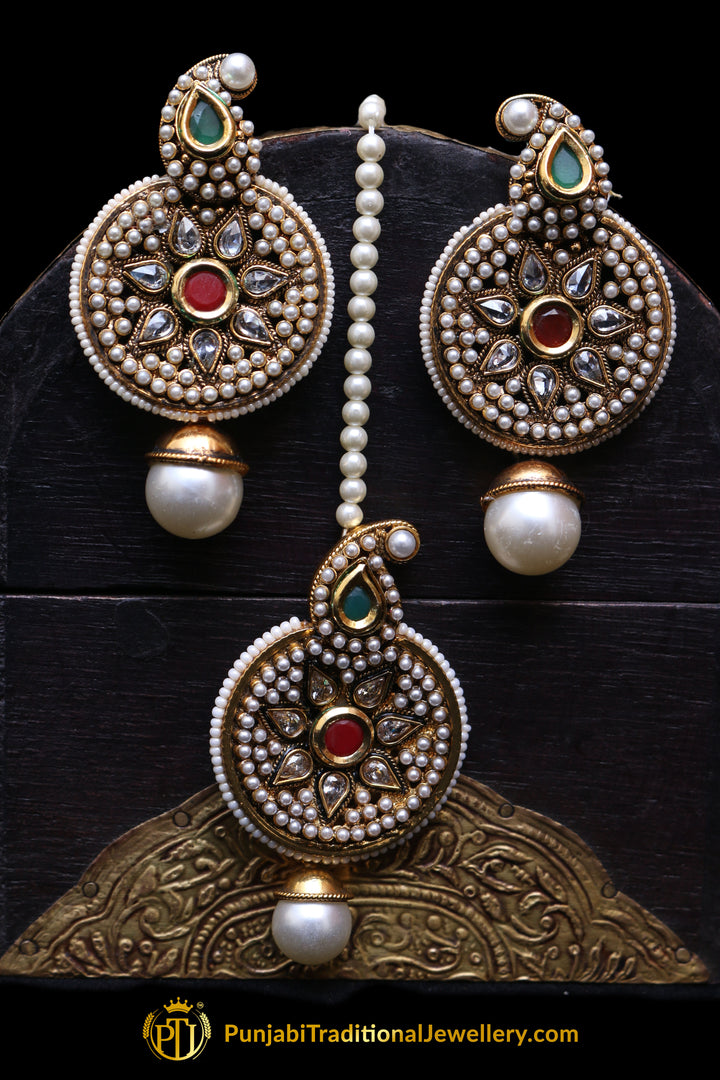 Jodha Earring & Tikka Set By Punjabi Traditional Jewellery