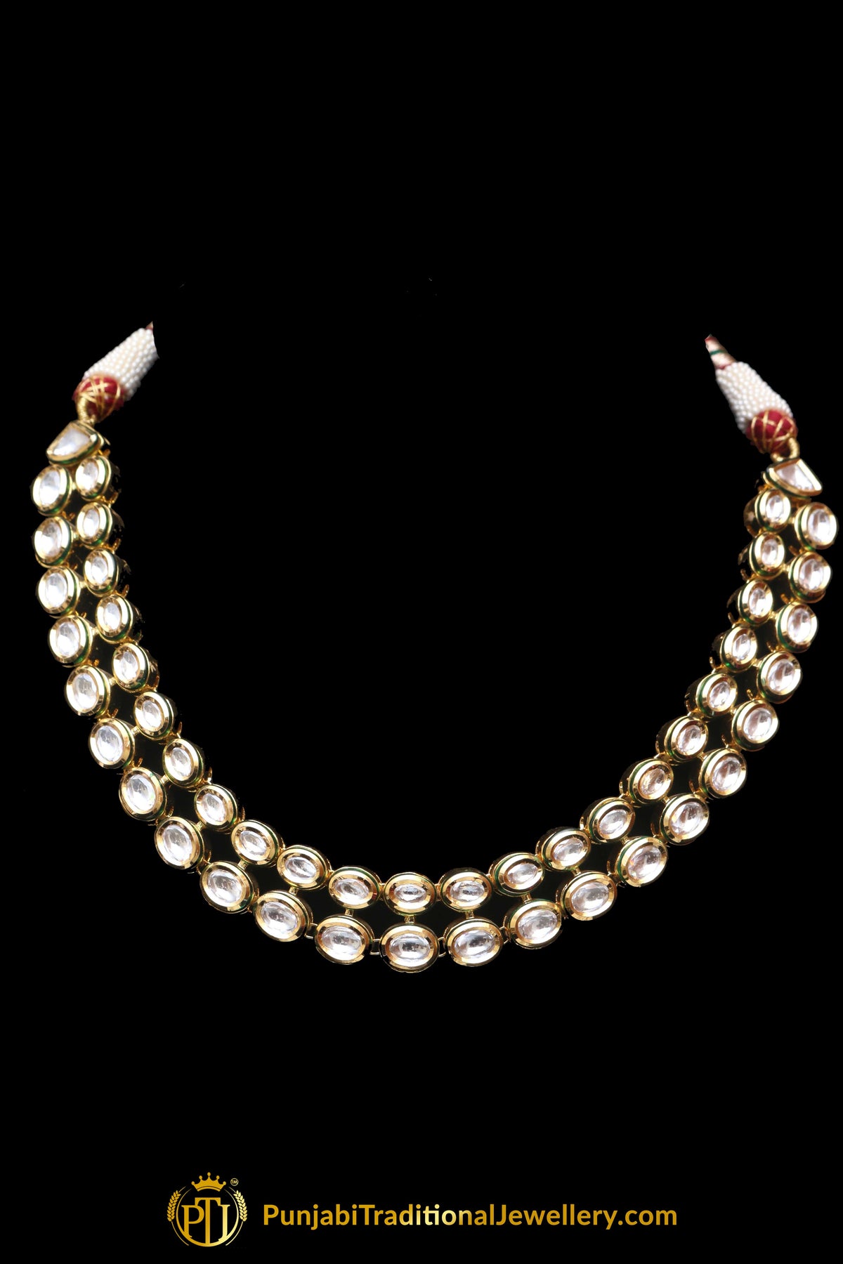 Double Stringed Kundan Necklace Set By Punjabi Traditional Jewellery
