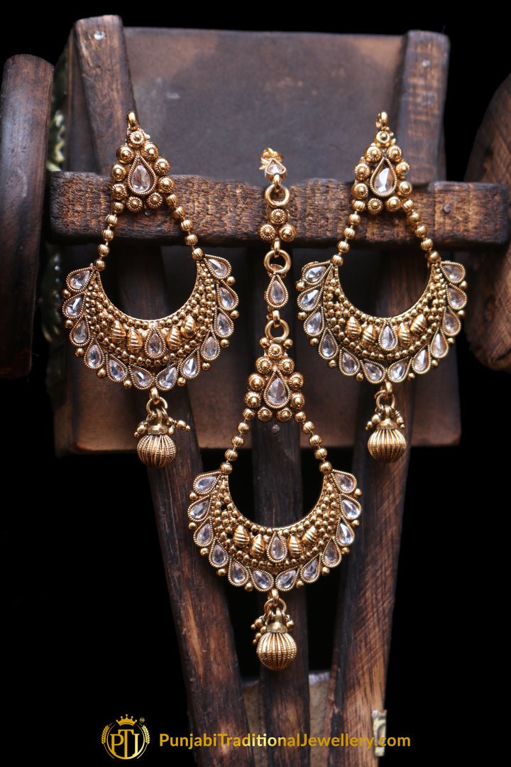 Polki Earring Tikka Set By Punjabi Traditional Jewellery