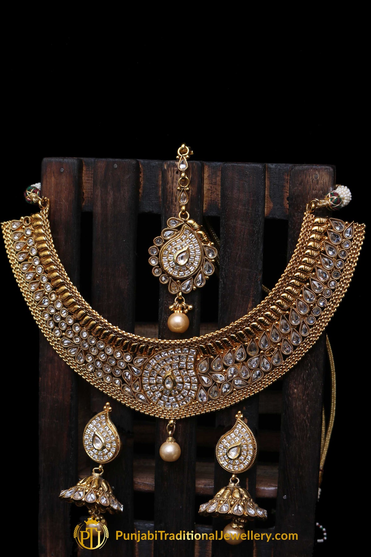 Polki Choker Necklace Set By Punjabi Traditional Jewellery