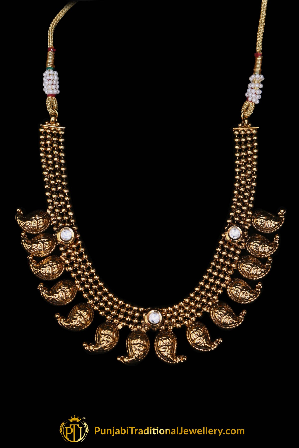 Antique Gold Necklace Set By Punjabi Traditional Jewellery