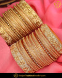 Gold Finished Champagne Bangles Set (Both Hand Pair)| Punjabi Traditional Jewellery Exclusive