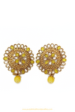 Antique Gold Finished Polki Studs By PTJ