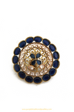Gold Finished Navratan Kundan Ring By PTJ
