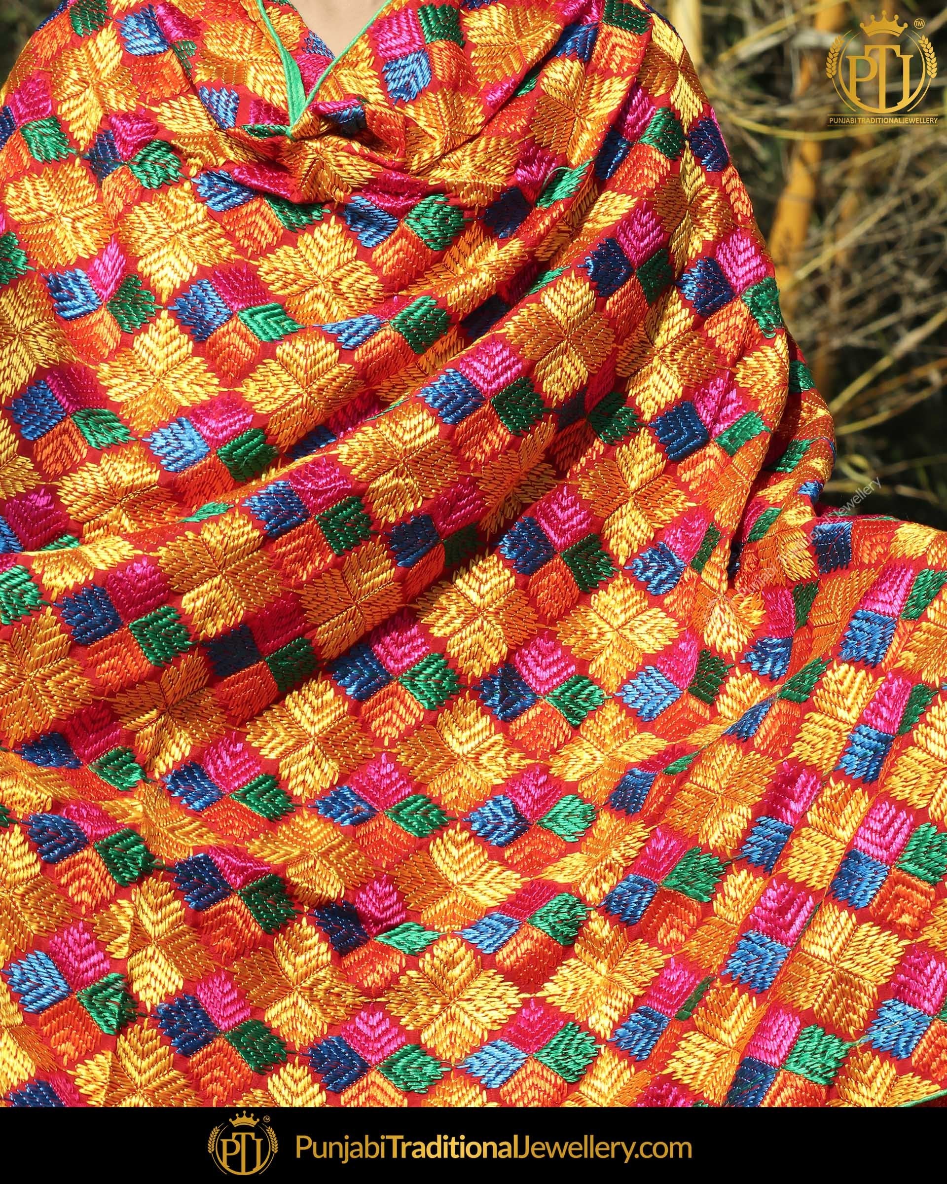 Satrangi Color Phulkari | Punjabi Traditional Jewellery Exclusive