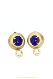 Gold Finished Blue Studs By PTJ