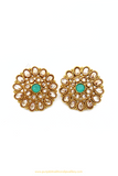 Antique Gold Finished Polki Studs By PTJ