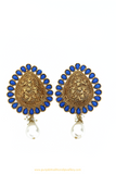 Antique Gold Finished Polki Studs By PTJ