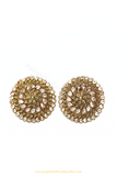 Antique Gold Finished Polki Studs By PTJ