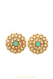 Antique Gold Finished Polki Studs By PTJ